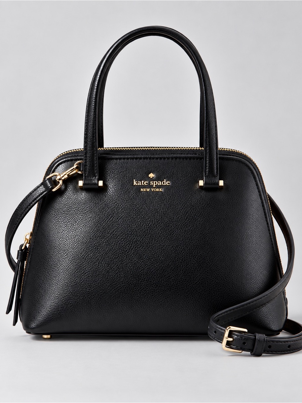 Kate Spade Medium Patterson Drive Dome Satchel Black Pebbled Leather NEW!